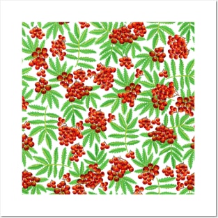 Rowan Berry Pattern in Gouache Posters and Art